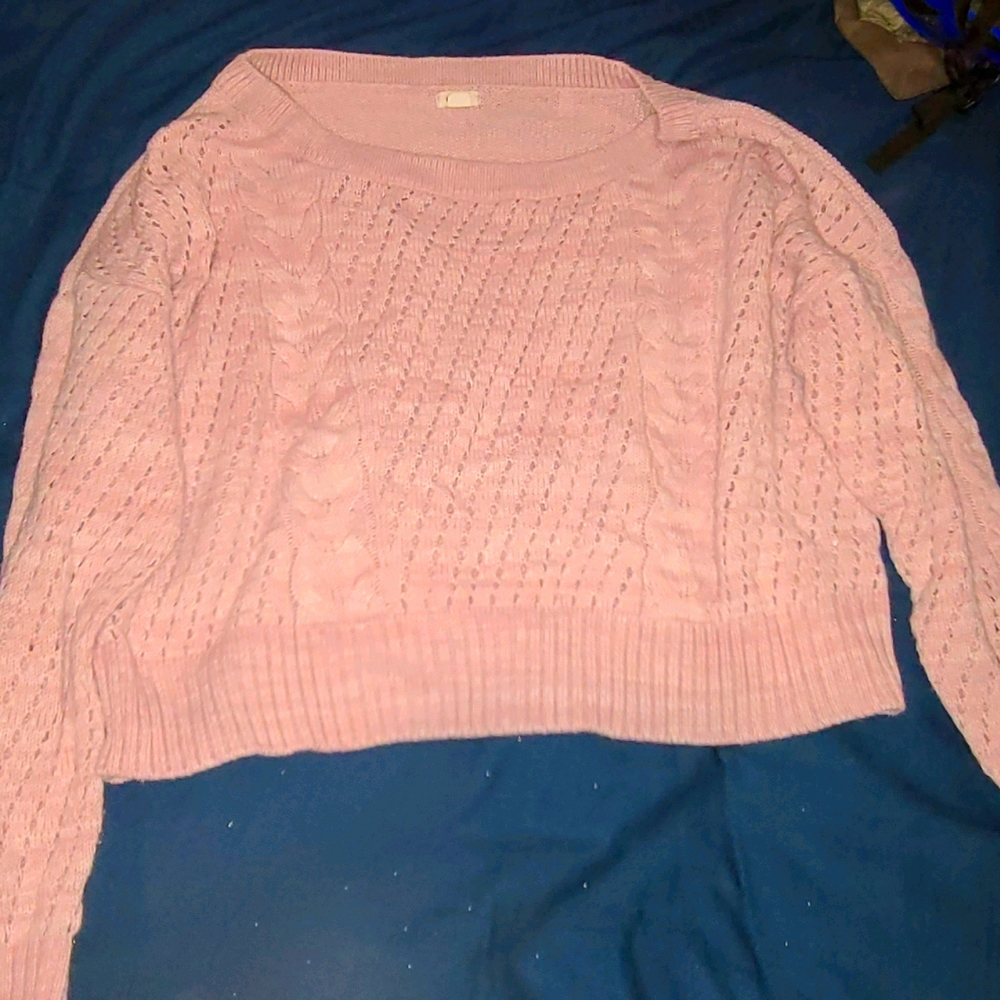GARAGE CLOTHING Pink Knit Sweater cozy medium